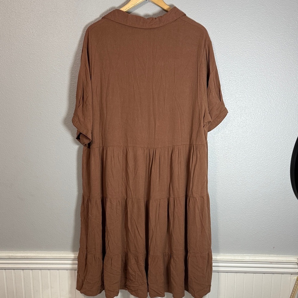 Velvet Heart Brown Tiered Midi Dress Size 2X NWOT - Picture 5 of 5